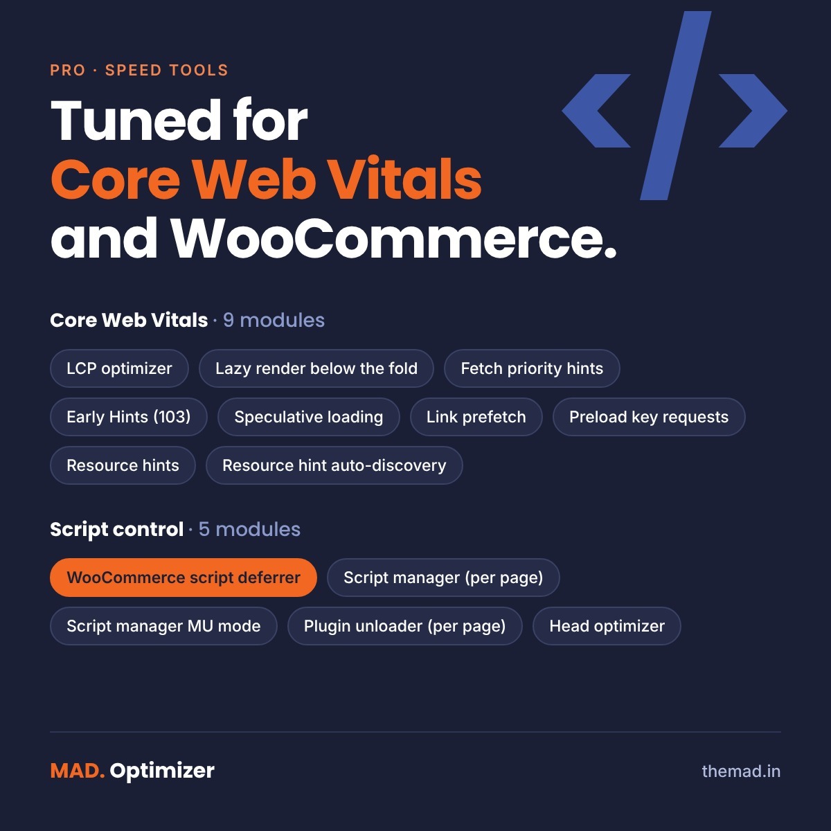 MAD Optimizer MAD Optimizer - Core Web Vitals & Speed Tools